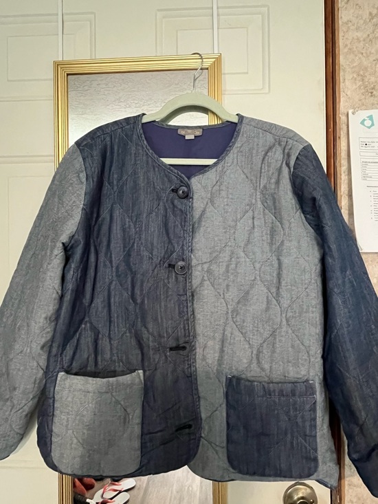 Style & Co. Jackets & Blazers - Style & Co. Two-Tone Blue Quilted Jean Jacket